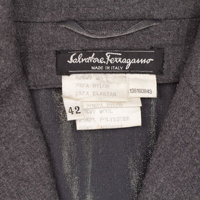 Salvatore Ferragamo Grey Wool Blend Long Coat