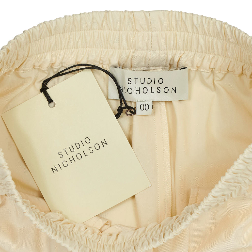 Studio Nicholson Beige Wide Leg Drawcord Pants