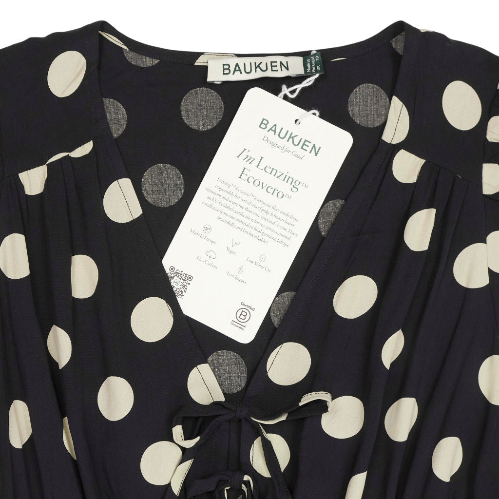 Baukjen Black Polka Dot Olesia Midi Dress