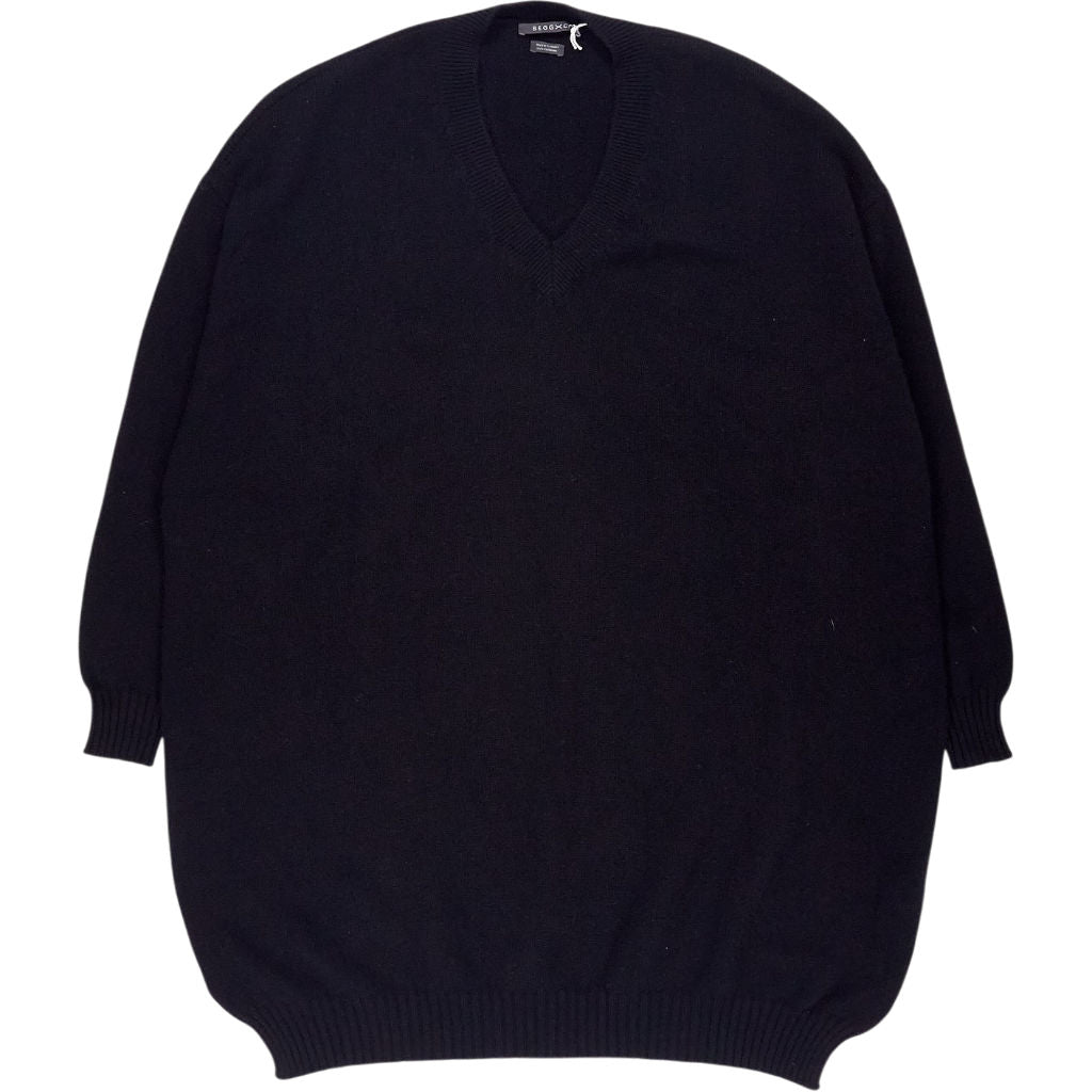 Begg & Co Black Cashmere Collared Jumper