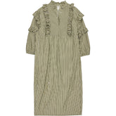Baum und Pferdgarten Green Striped Ruffle Dress