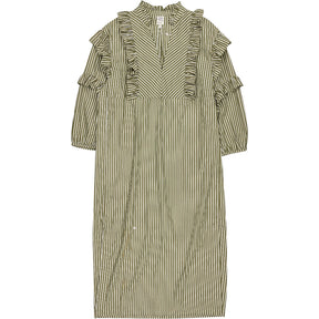 Baum und Pferdgarten Green Striped Ruffle Dress