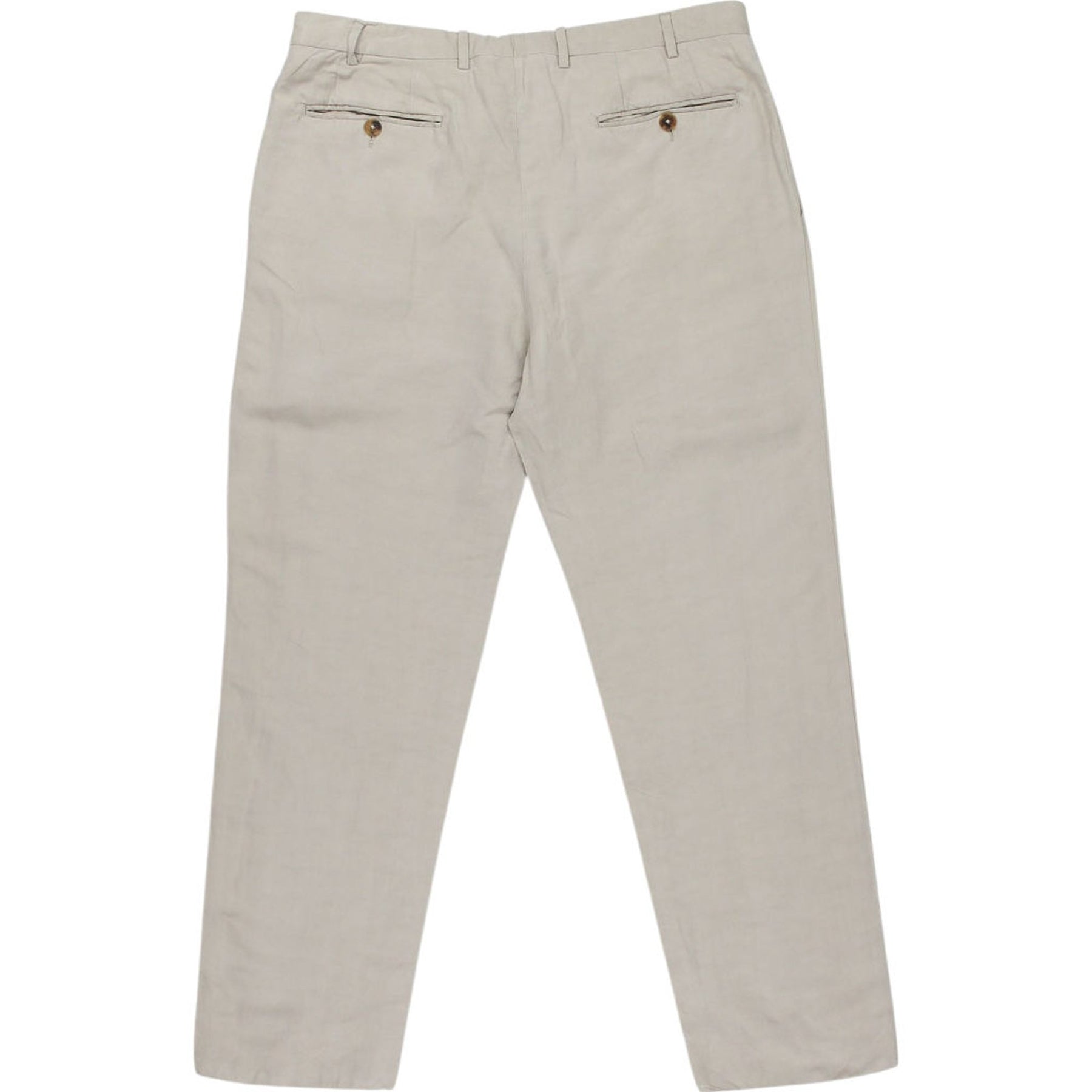 Canali Beige Linen Silk Trousers