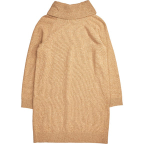 Lands' End Tan Wool Blend Roll Neck Jumper Dress