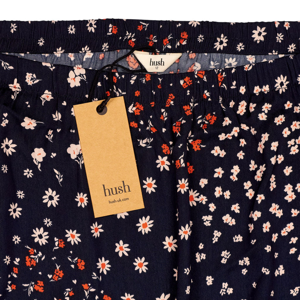 Hush Navy Floral Print Skirt