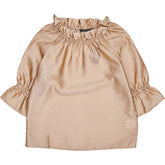 Wyse Gold Ruby Ruffle Sleeve Top