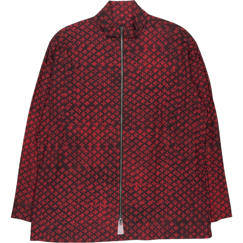 By Walid Red Patterned Zip Jacket