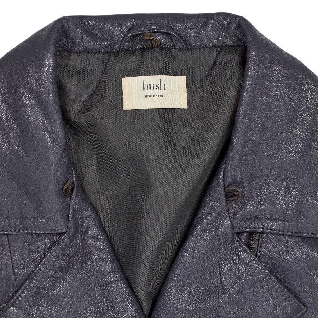 Hush Grey Leather Biker Jacket