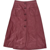 Wyse Burgundy Leather Skirt UK 8