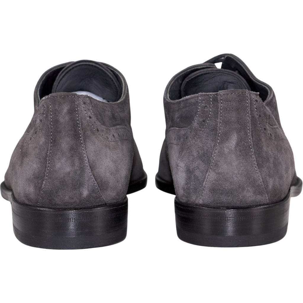 Manolo Blahnik Grey Suede Oxford Shoes