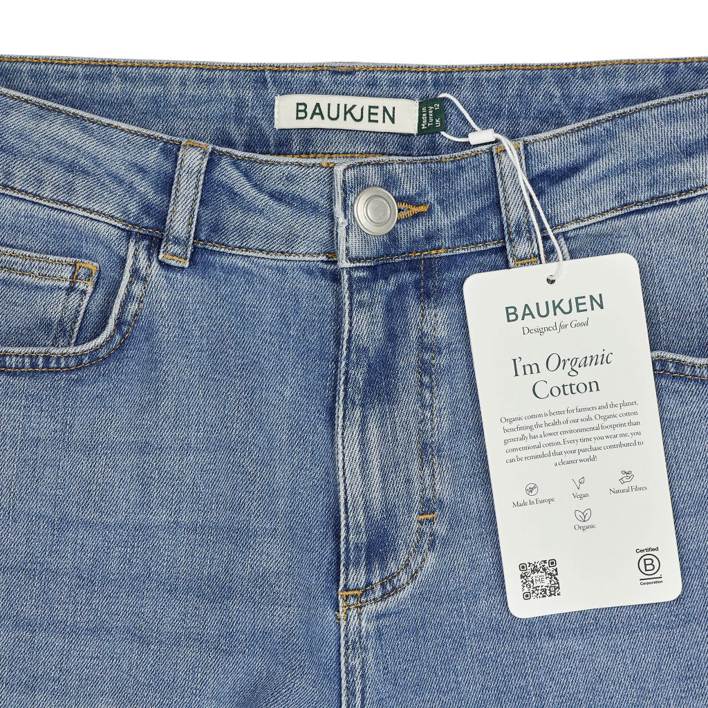 Baukjen Light Indigo Crop Straight Leg Nola Jeans