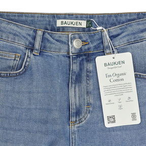 Baukjen Light Indigo Crop Straight Leg Nola Jeans
