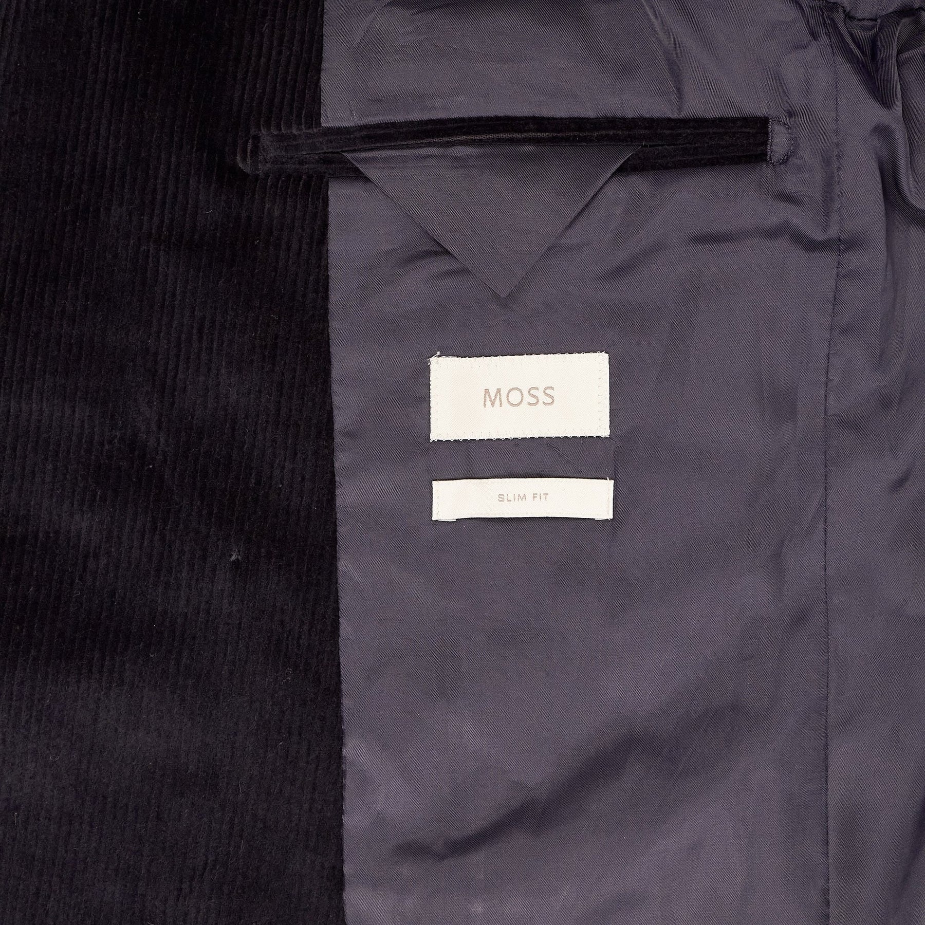 Moss Black Corduroy Slim Fit Jacket