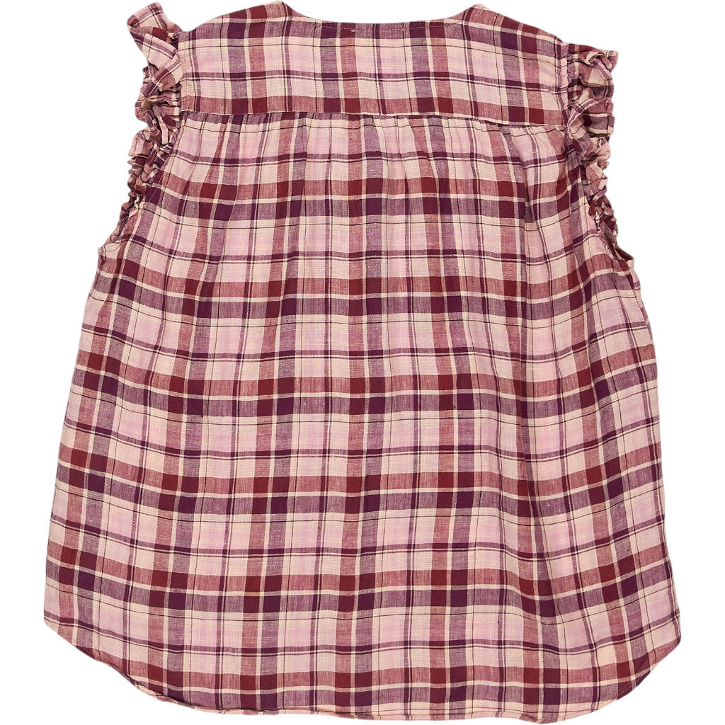Baukjen Pink Plaid Linen Blouse