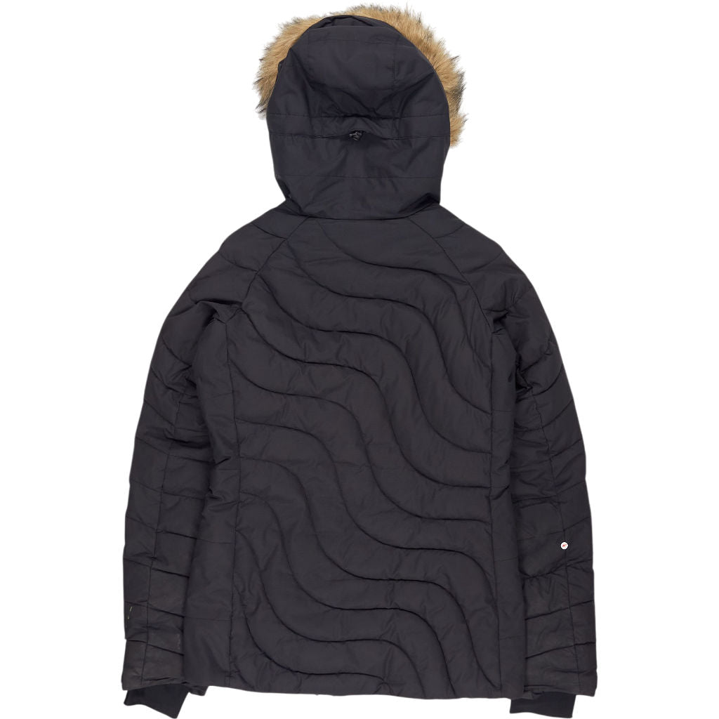 Billabong Black Quilted Jacket with Faux Fur Hood