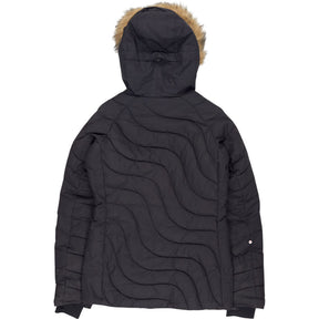 Billabong Black Quilted Jacket with Faux Fur Hood