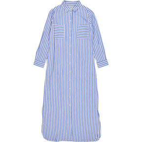 NRBY Blue White Striped Shirt Dress