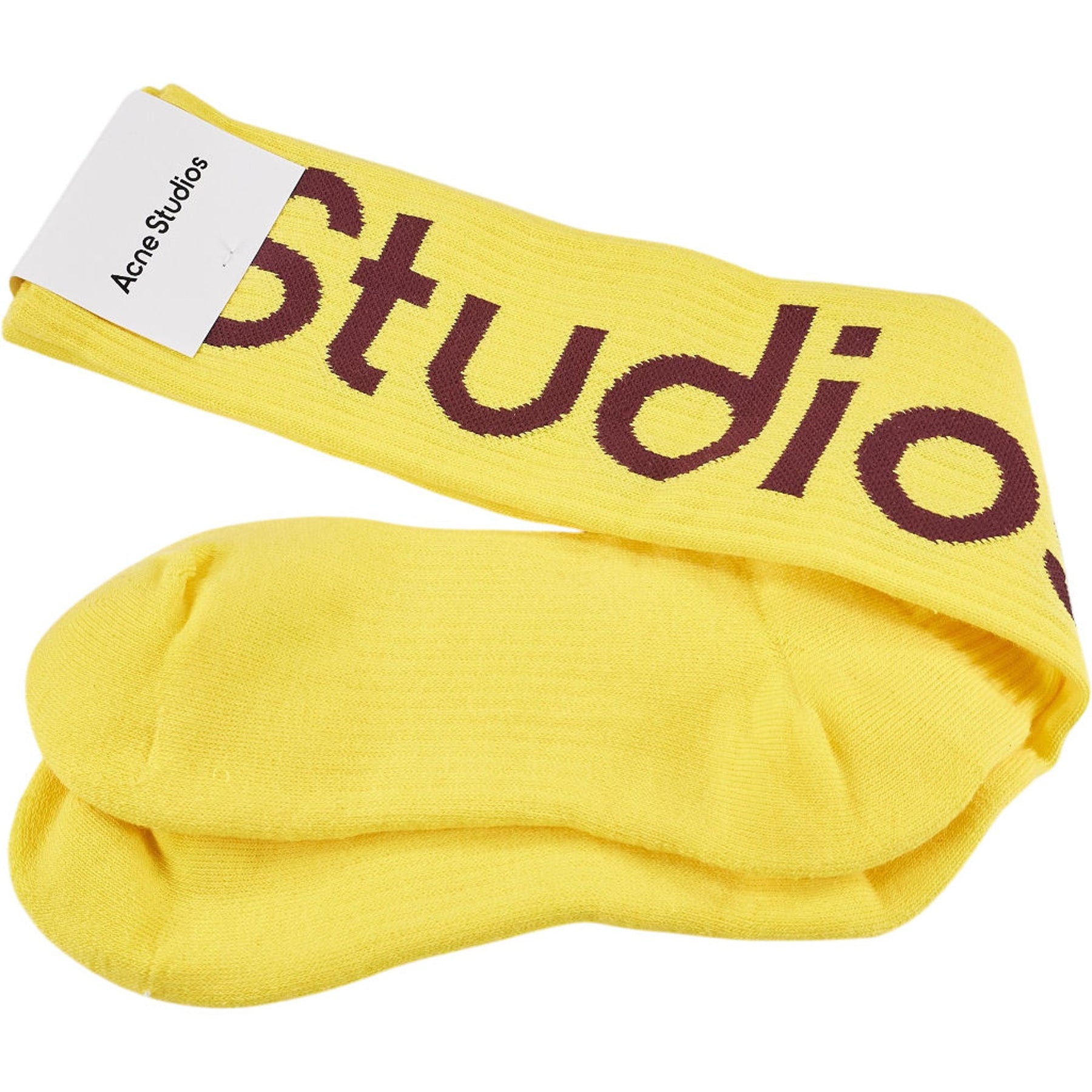 Acne Studios Yellow Logo Socks