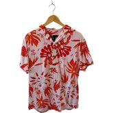 Diesel Red Orange Floral Cotton Shirt