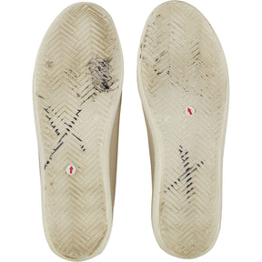 Barbour Beige Leather Lace-Up Trainers