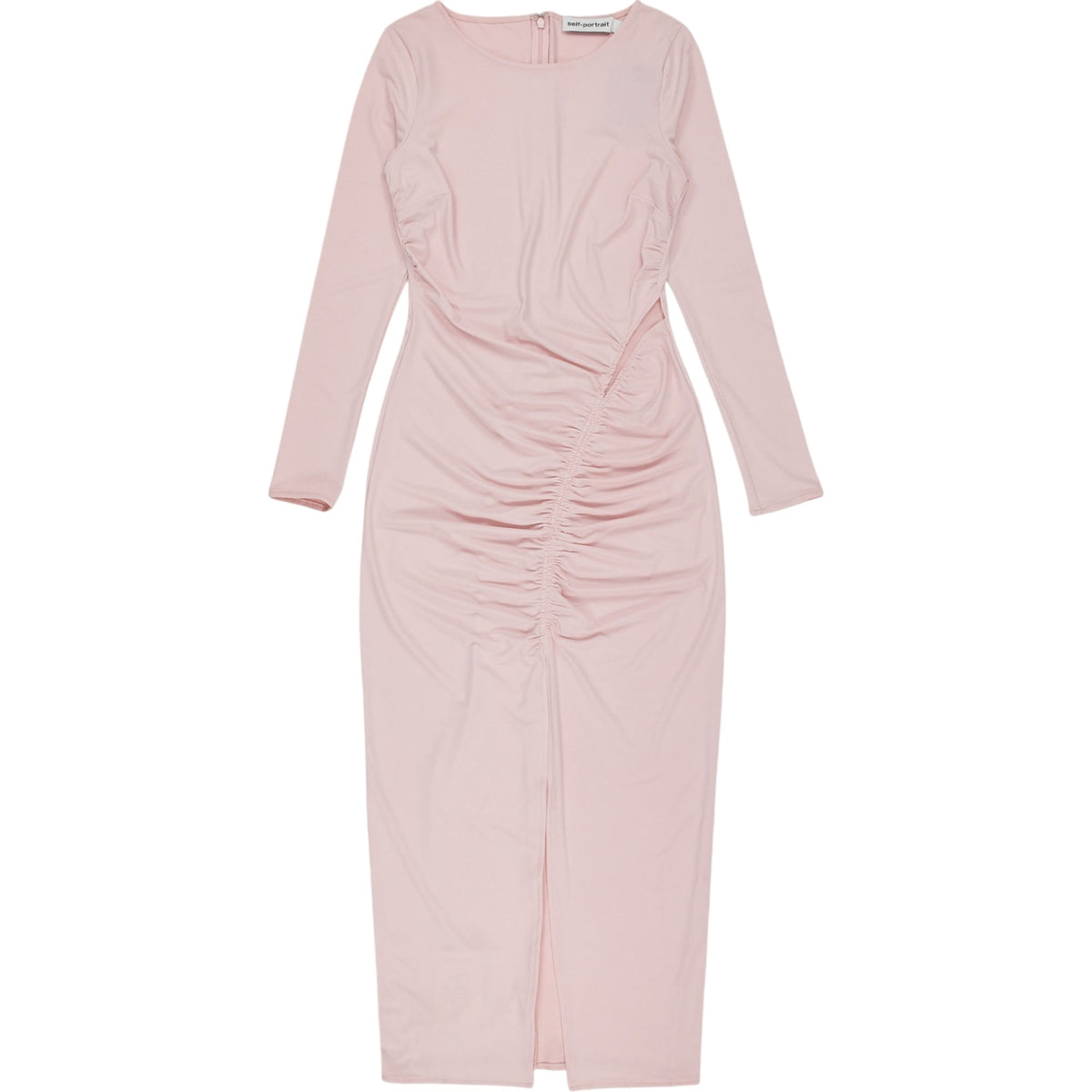 Self-Portrait Pink Jersey Gathered Midi Dress