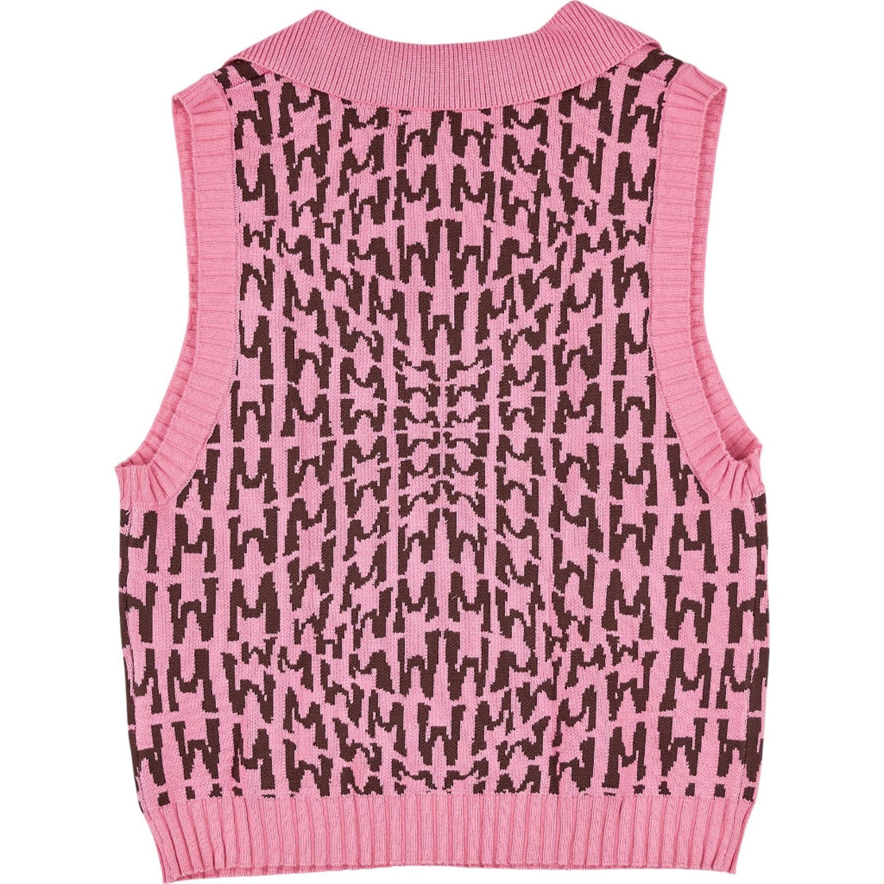 Motel Pink Wavy Knit Tank Vest