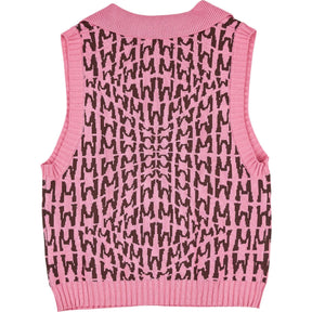 Motel Pink Wavy Knit Tank Vest