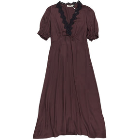 Baukjen Dark Chocolate Valletta Lace Trim Midi Dress