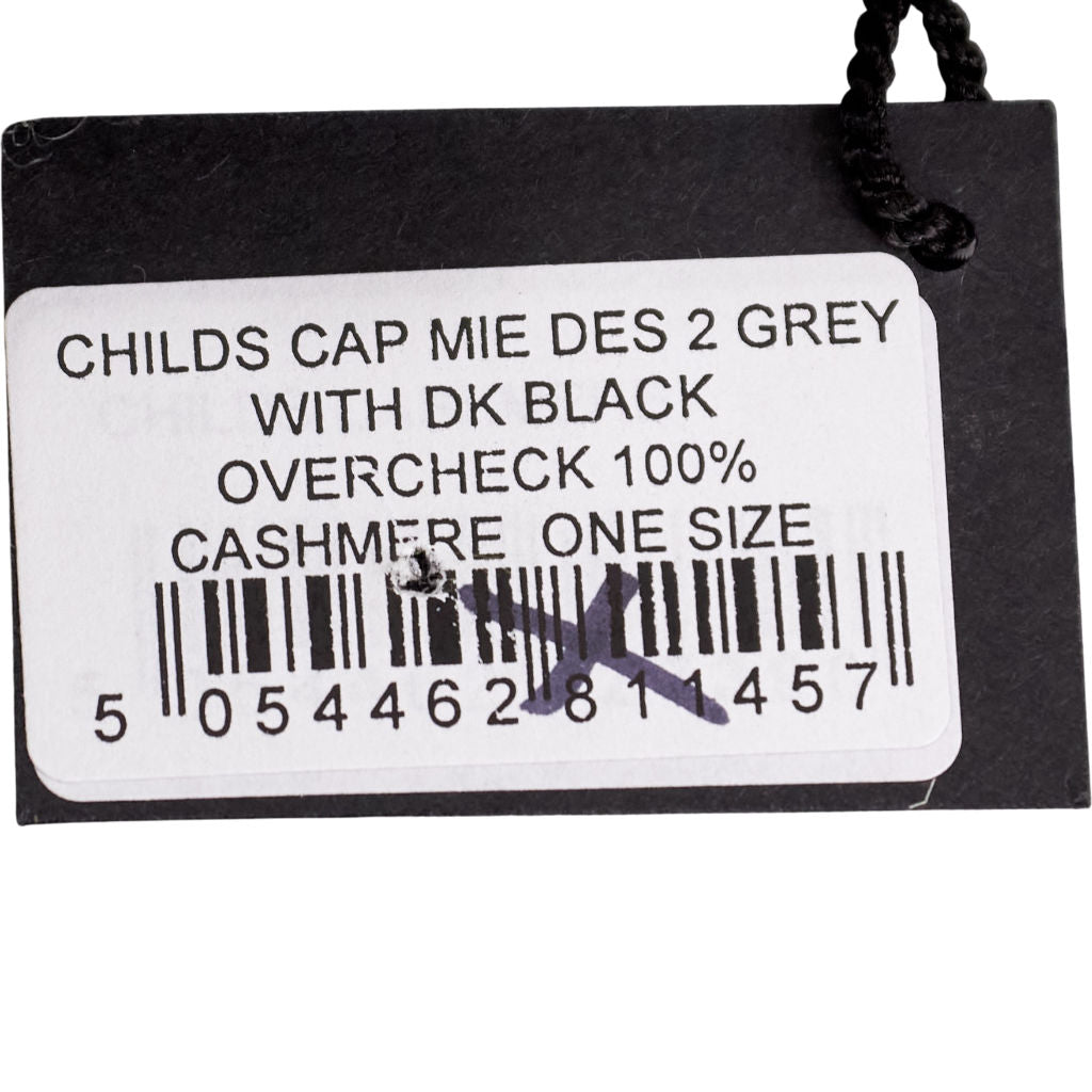 Bates Grey Check Cashmere Cap