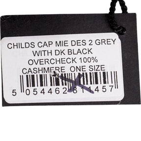 Bates Grey Check Cashmere Cap