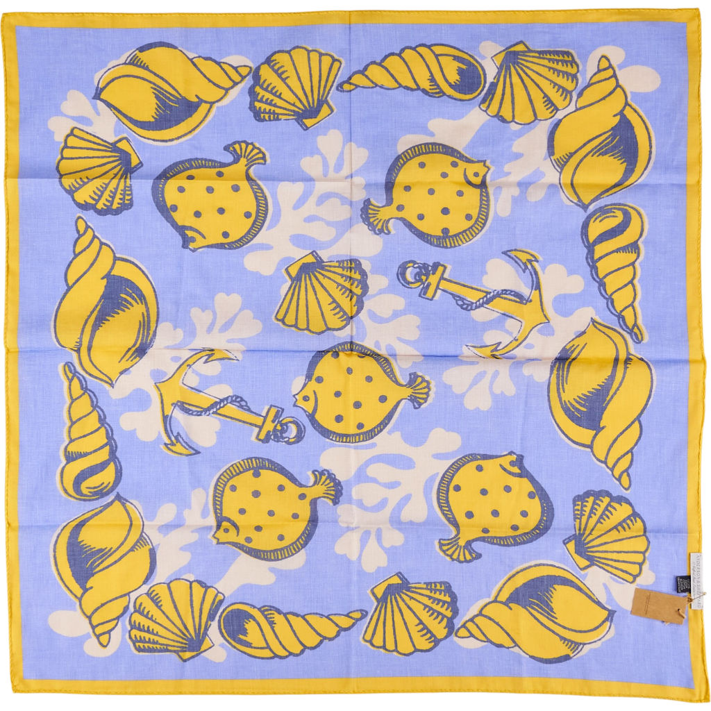 Anderson & Sheppard Blue Yellow Nautical Scarf