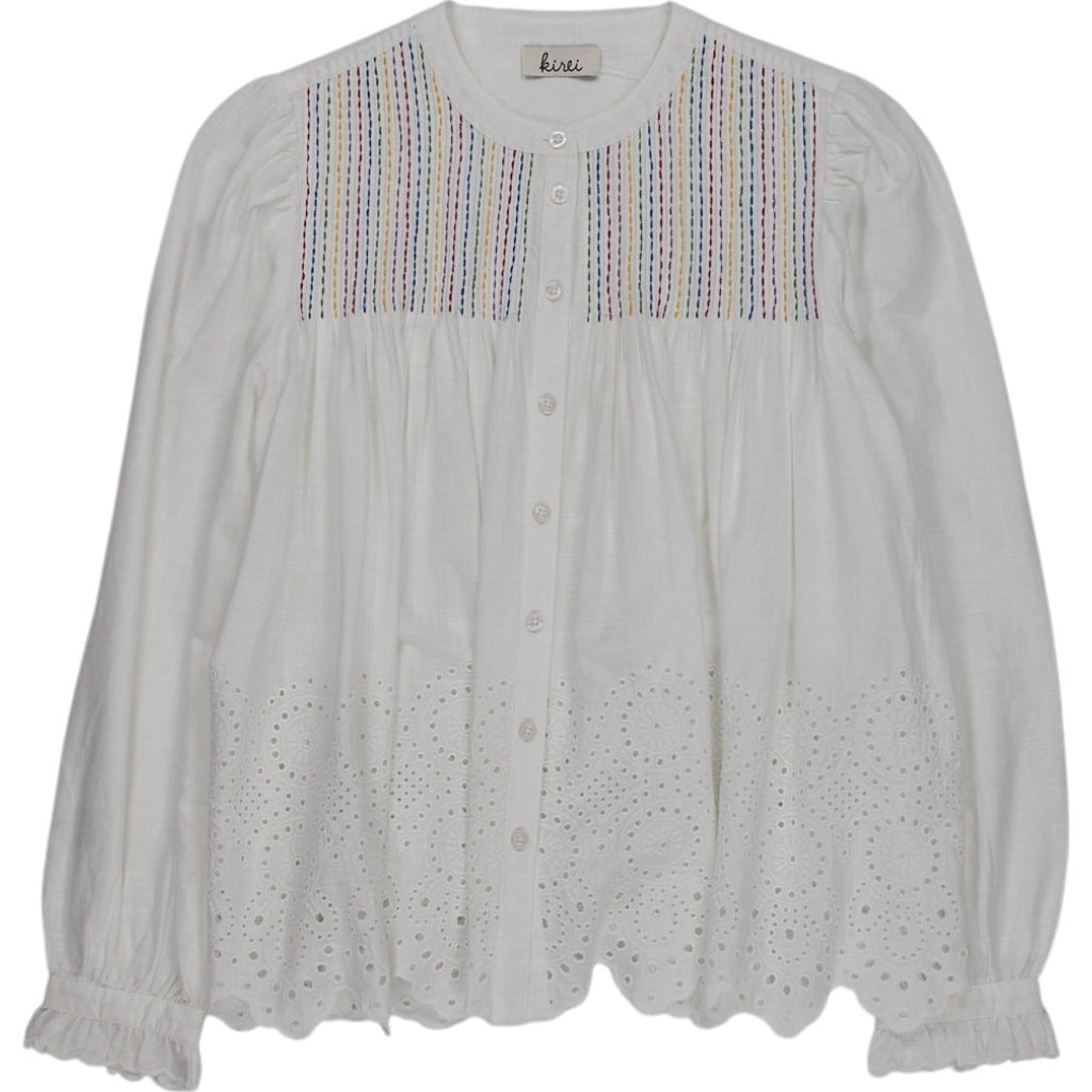 Kirei White Melody Pintuck Blouse