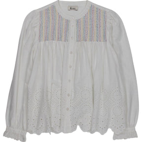 Kirei White Melody Pintuck Blouse
