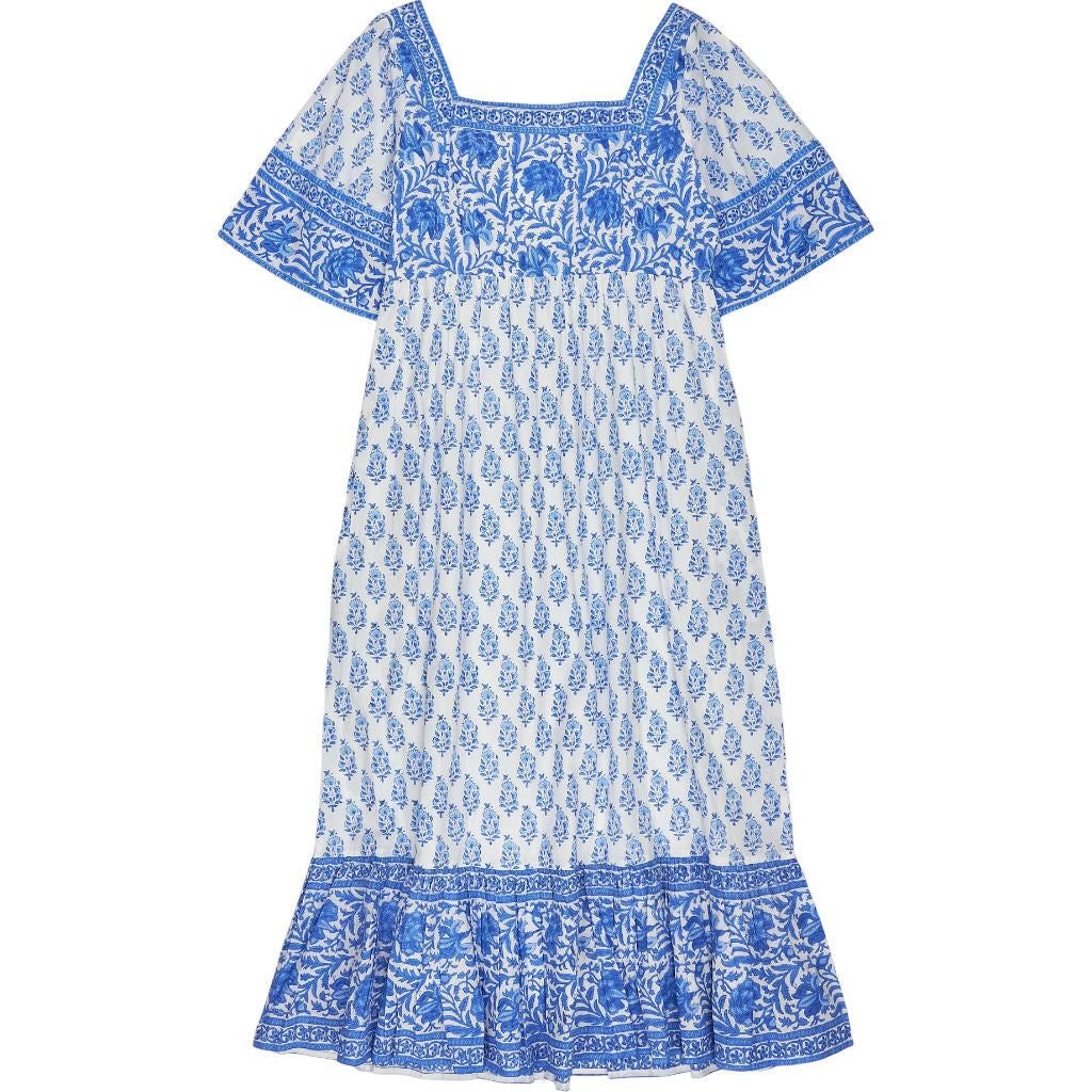 Pink City Prints Blue Maisie Dress S