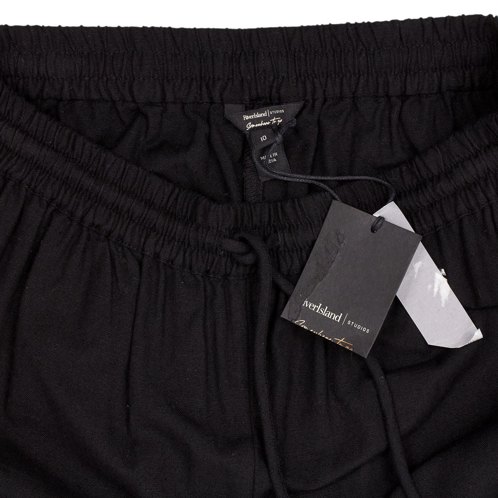 River Island Black Embroidered Trousers