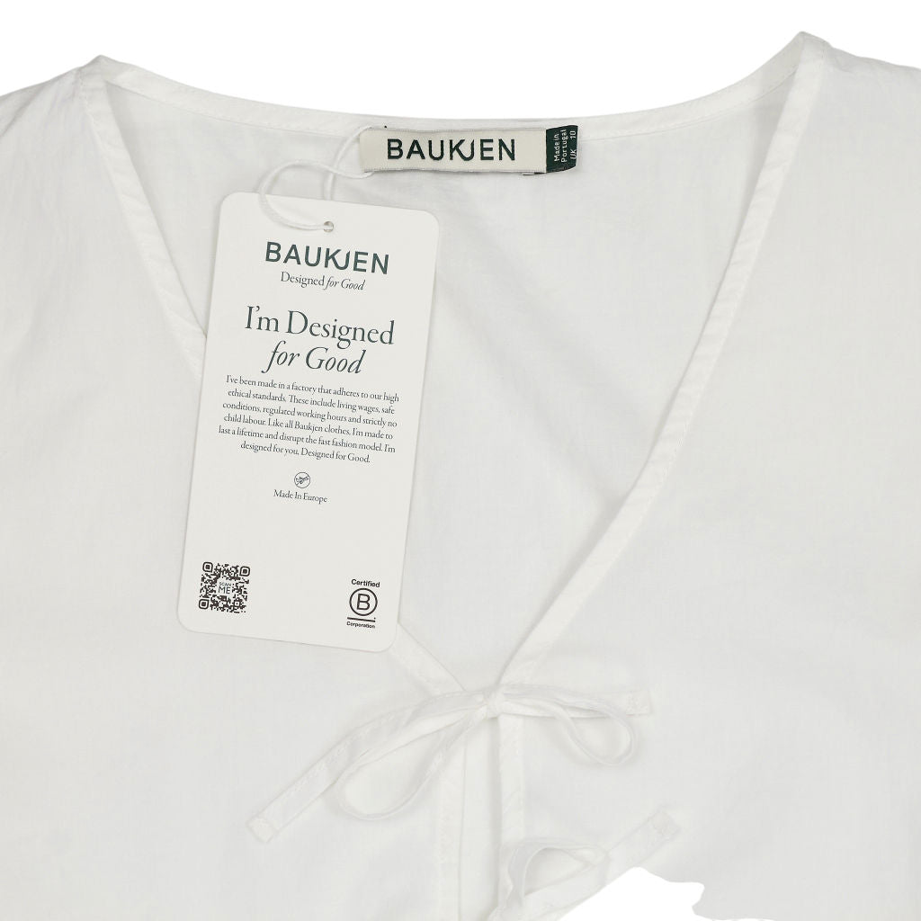 Baukjen White Organic Cotton Emma Broderie Detail Blouse