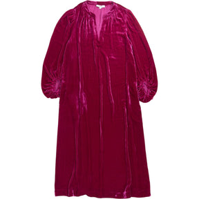 NRBY Pink Velvet Midi Dress