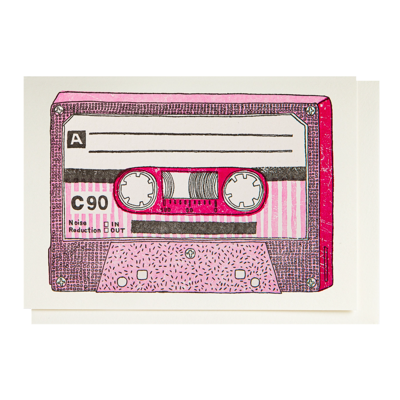 Cassette  - letterpress printed greeting card