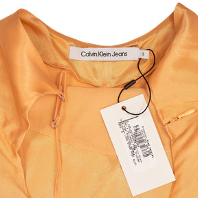 Calvin Klein Jeans Crushed Orange Logo Strap Midi Slip Dress