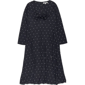 Omnes Black Polka Dot Midi Dress