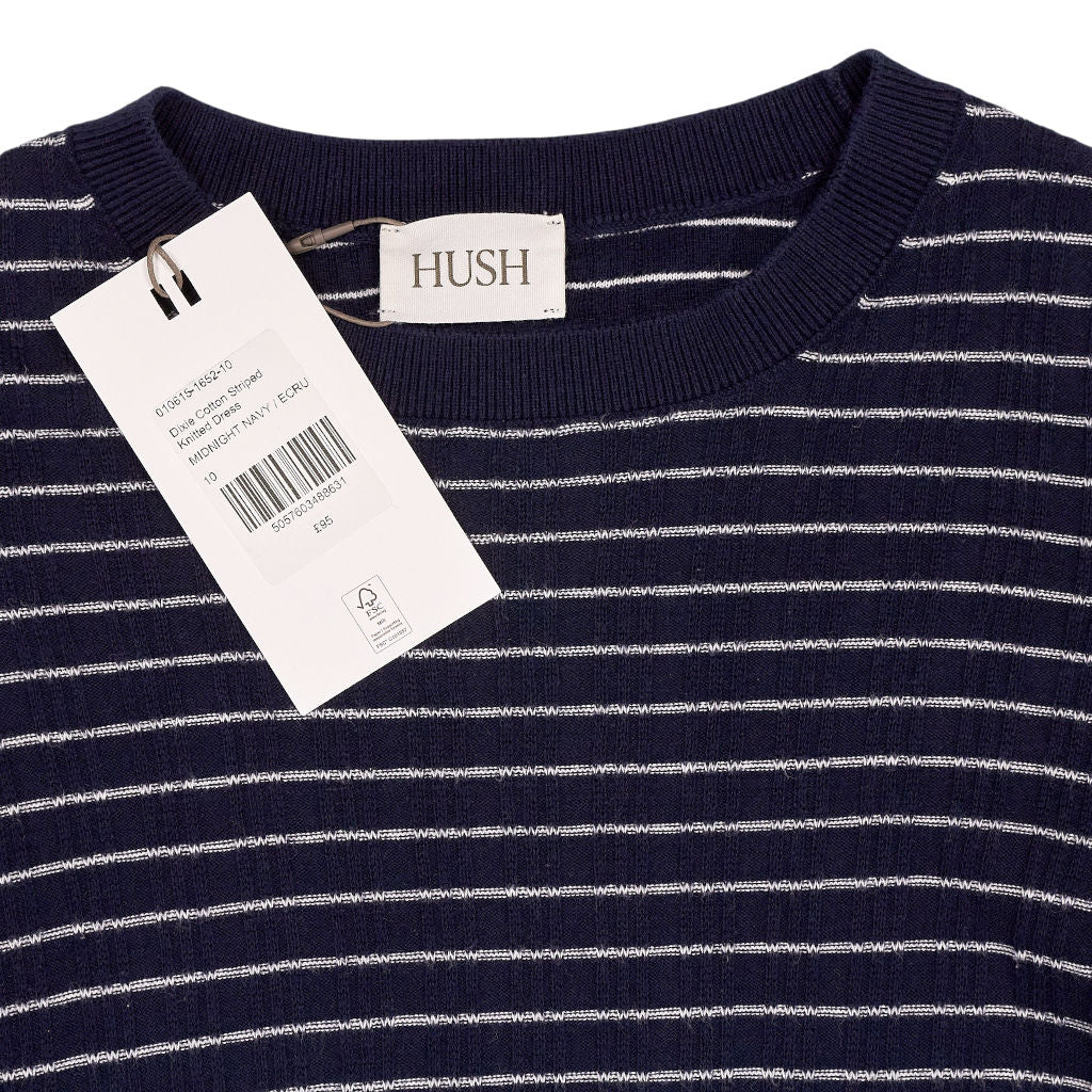 Hush Blue Stripe Knit Midi Dress