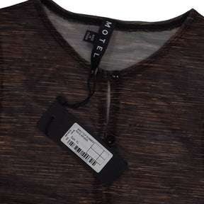 Motel Brown Sheer Moto Top