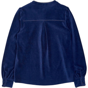 Wyse Blue Corduroy Velvet Top