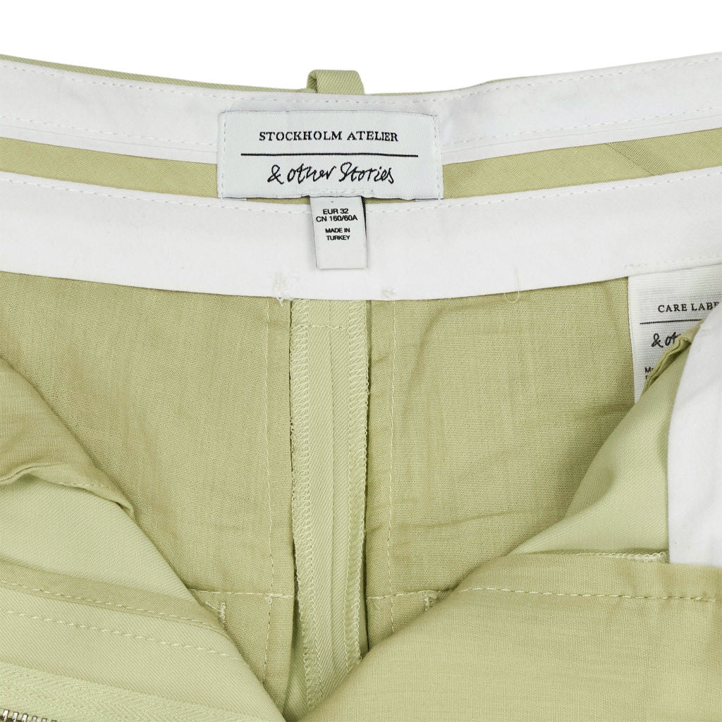& Other Stories Light Green Wide Leg Trousers