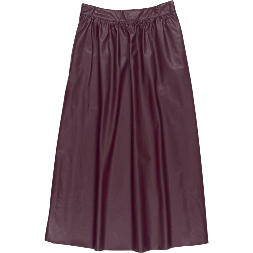 Wyse Deep Fig Mollie Faux Leather Skirt