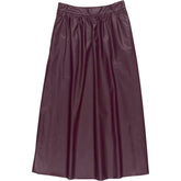Wyse Deep Fig Mollie Faux Leather Skirt