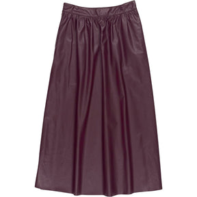 Wyse Deep Fig Mollie Faux Leather Skirt