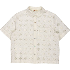 WYSE White Cotton Schiffly Shirt