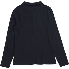 Baukjen Black Long Sleeve Zip Ribbed Top