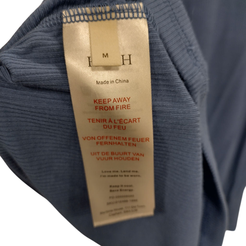 Hush Mid Blue Ribbed Pyjama Top